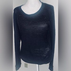 Monrow Long sleeve thermal texture knit sweater